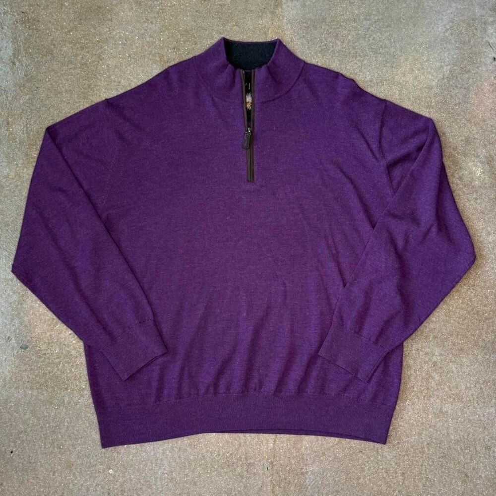 Orvis deep purple merino wool sweater Mens XXL